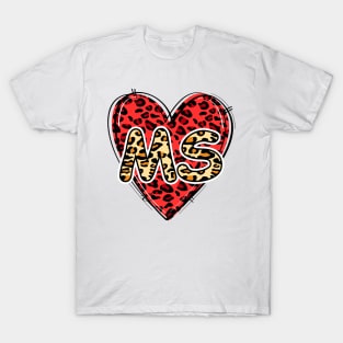 Love MISSISSIPPI Leopard Heart MS T-Shirt